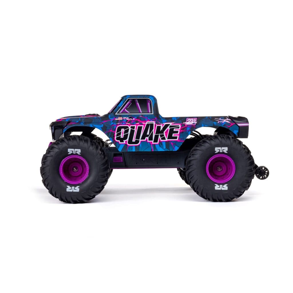 CARRO ARRMA 1/10 QUAKE 223S 2WD BLX MONSTER TRUCK PURPLE ARA3537T3