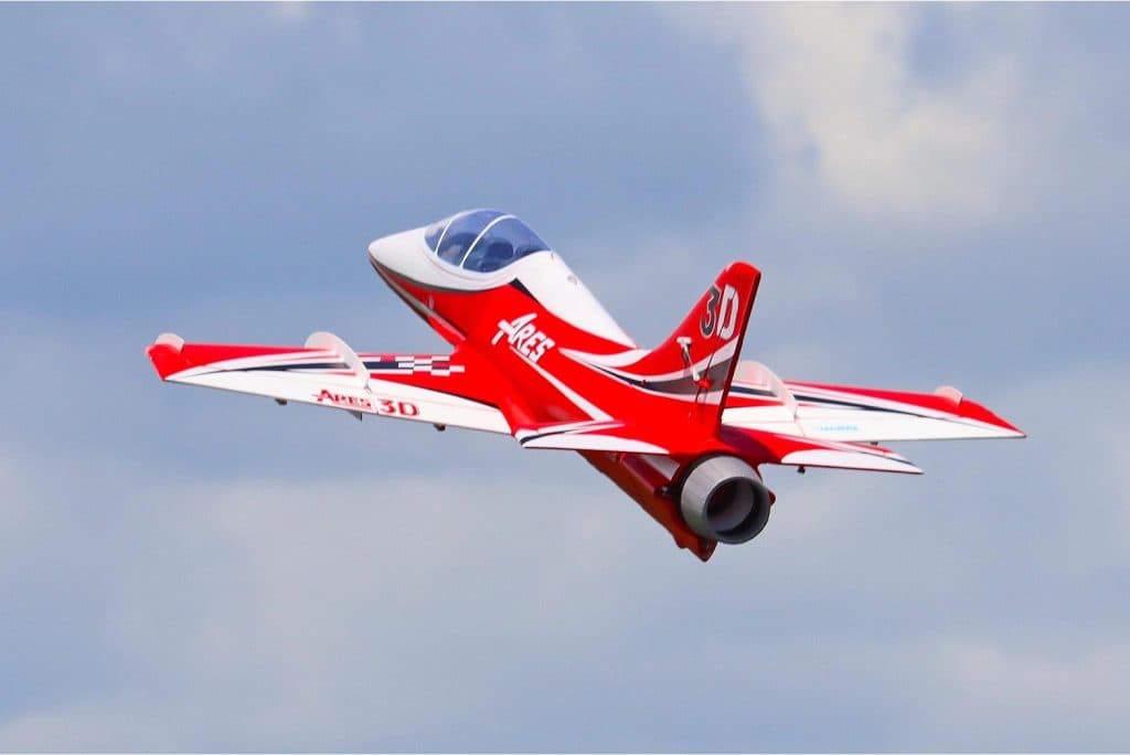 AVIÃO FW ARES 3D RED ULTRA 8S 90MM EDF JET PNP+GYRO FJ32312PG