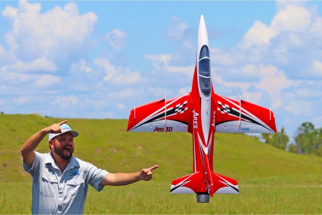 AVIÃO FW ARES 3D RED ULTRA 8S 90MM EDF JET PNP+GYRO FJ32312PG