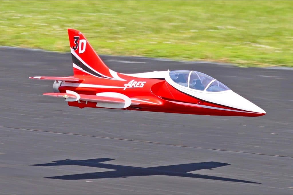 AVIÃO FW ARES 3D RED ULTRA 8S 90MM EDF JET PNP+GYRO FJ32312PG