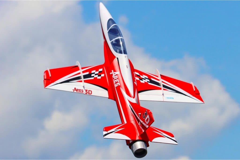 AVIÃO FW ARES 3D RED ULTRA 8S 90MM EDF JET PNP+GYRO FJ32312PG