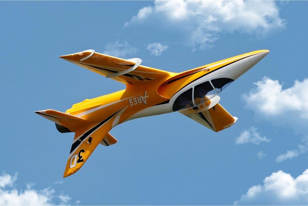 AVIÃO FW ARES 3D Amarillo ULTRA 8S 90MM EDF JET PNP+GYRO