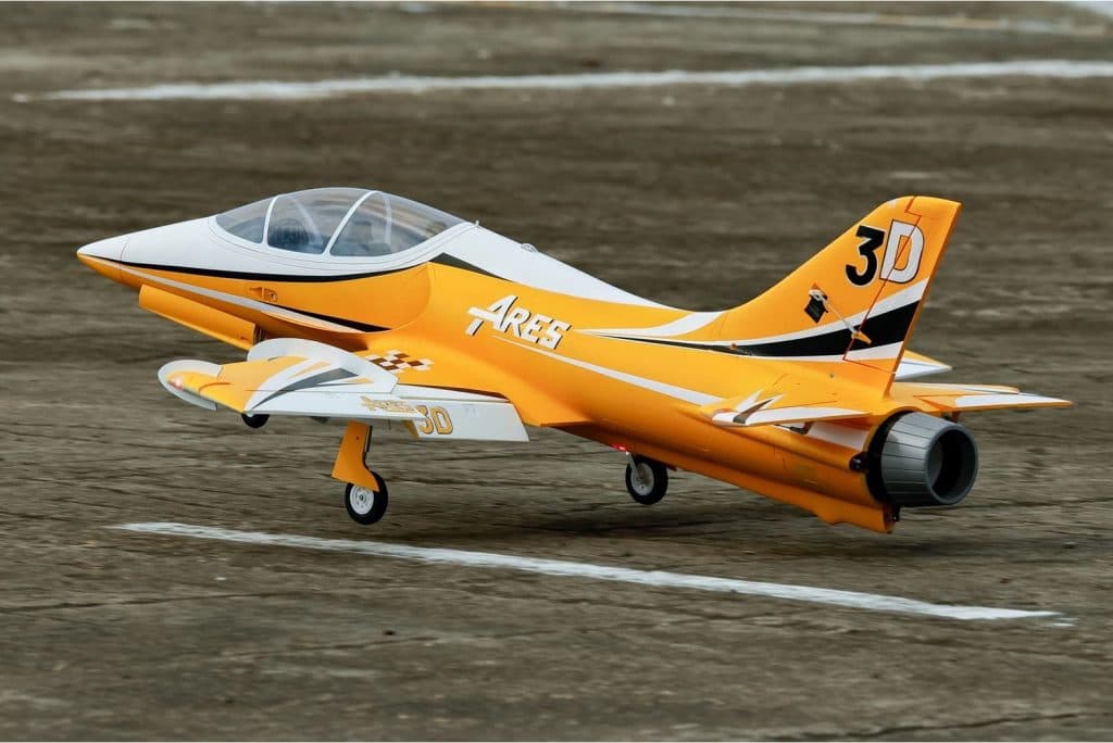 AVIÃO FW ARES 3D Amarillo ULTRA 8S 90MM EDF JET PNP+GYRO