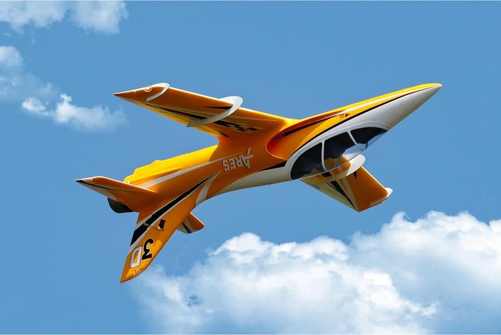 AVIÃO FW ARES 3D Amarillo ULTRA 8S 90MM EDF JET PNP+GYRO