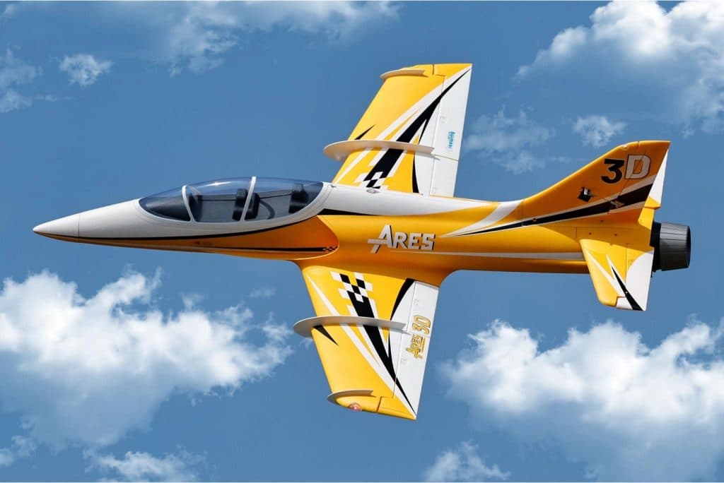 AVIÃO FW ARES 3D Amarillo ULTRA 8S 90MM EDF JET PNP+GYRO