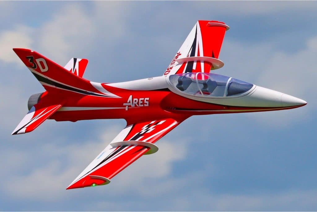 AVIÃO FW ARES 3D RED HIGH 6S 90MM EDF JET PNP+GYRO FJ32311PG