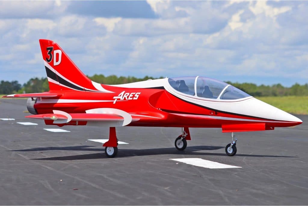 AVIÃO FW ARES 3D RED HIGH 6S 90MM EDF JET PNP+GYRO FJ32311PG