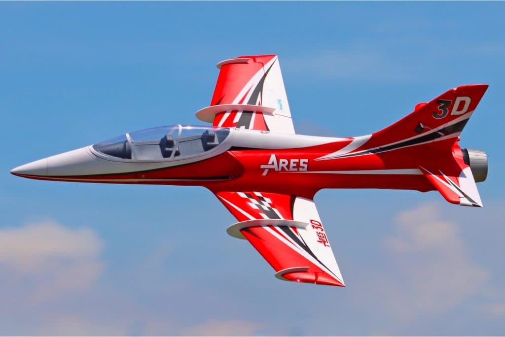 AVIÃO FW ARES 3D RED HIGH 6S 90MM EDF JET PNP+GYRO FJ32311PG