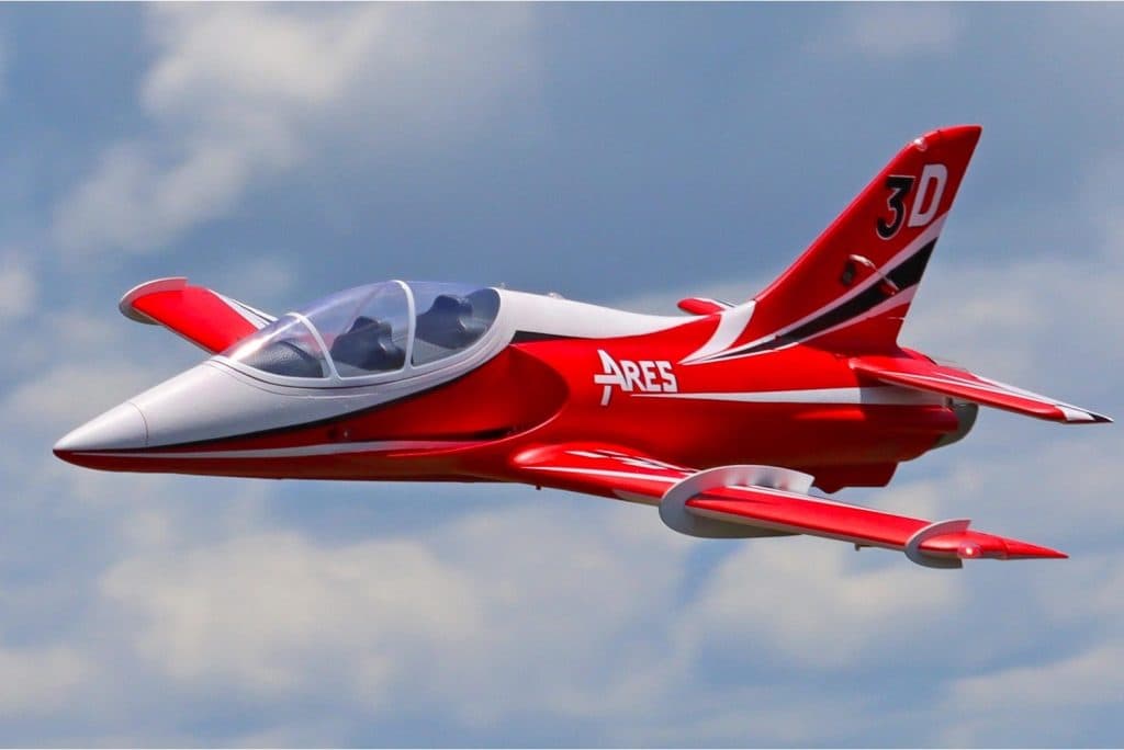 AVIÃO FW ARES 3D RED HIGH 6S 90MM EDF JET PNP+GYRO FJ32311PG