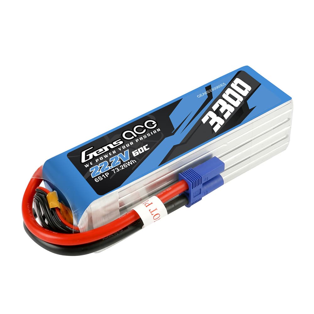GENS ACE 22.2V 3300MAH 60C 6S G-TECH EC5 PLUG