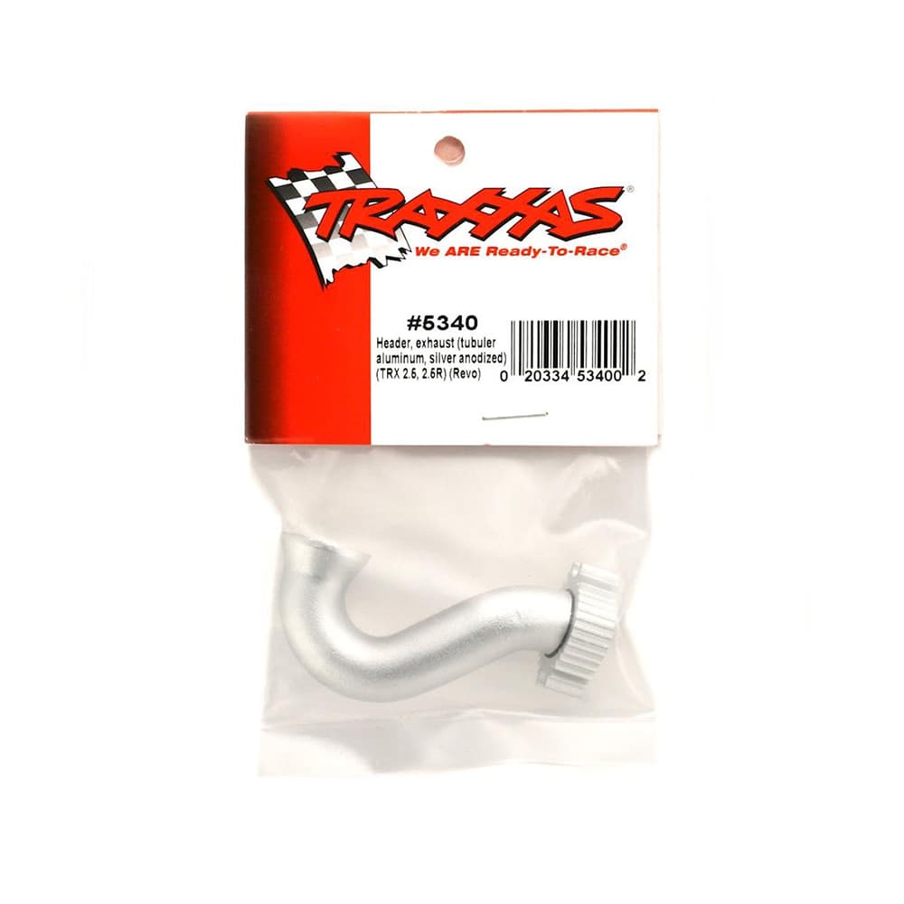TRAXXAS ACC REVO/SLAYER EXHAUST HEADER SILVER 2.5 2.5R 5340