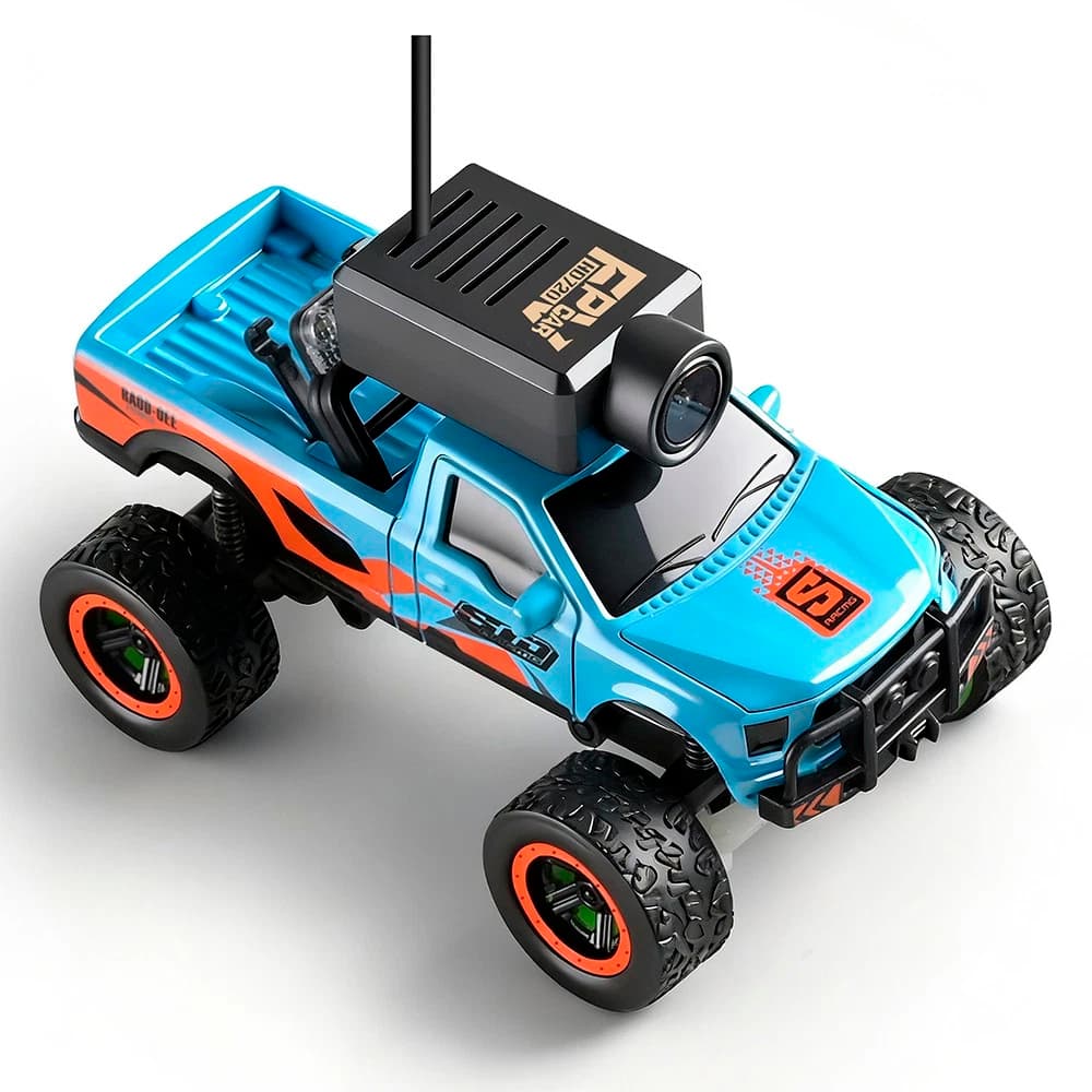 CARRO WLTOYS 1/64 FPV MINI Cámara MONSTER TXS W/DISPLAY BLUE 6407
