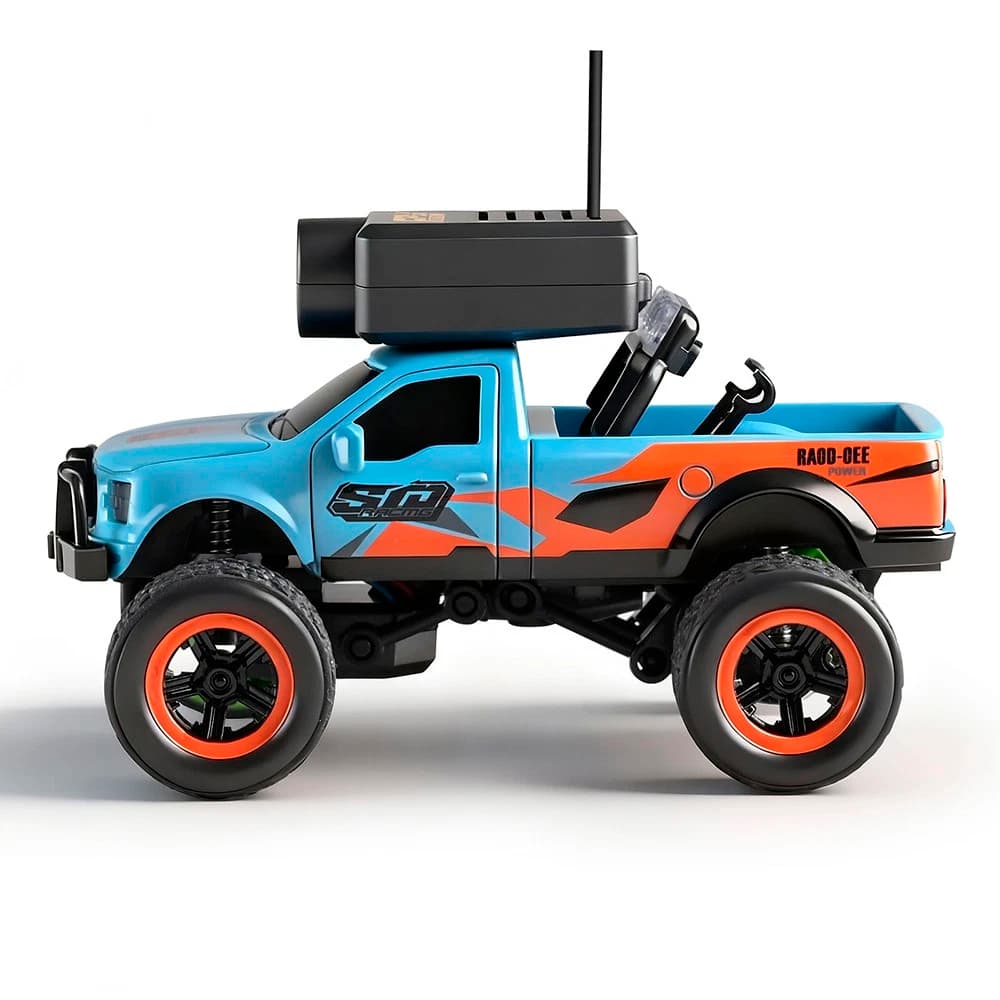 CARRO WLTOYS 1/64 FPV MINI Cámara MONSTER TXS W/DISPLAY BLUE 6407