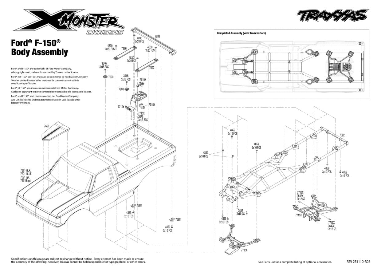 CARRO TRAXXAS X-MAXX MT CHASSIS KIT 77036-4 W/BOLHA 7691-BLK