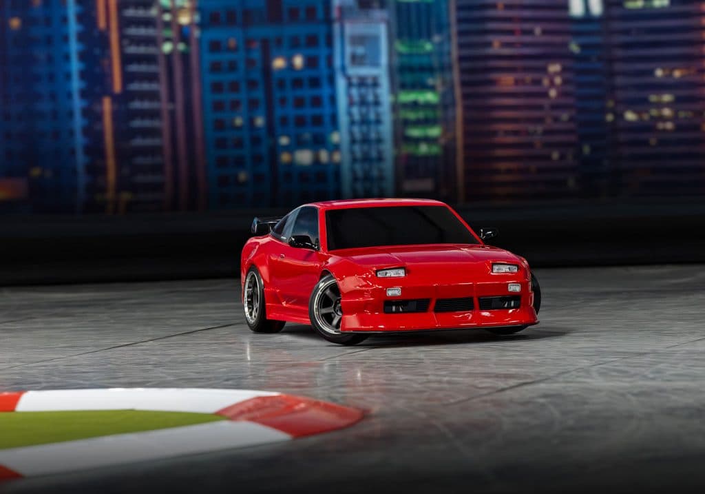 CARRO TRAXXAS 1/10 4-TEC DRIFT NISSAN 240SX RWD TQI RED
