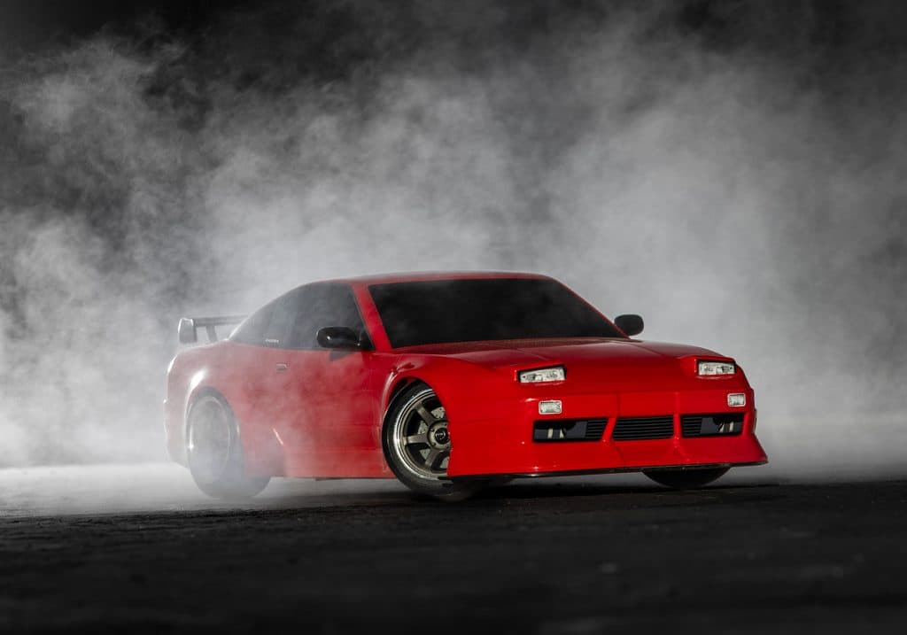 CARRO TRAXXAS 1/10 4-TEC DRIFT NISSAN 240SX RWD TQI RED