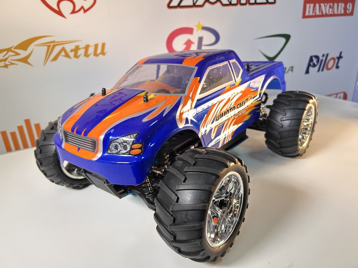 CARRO HIMOTO 1/10 ELDORADA TRUCK .18 NITRO 4WS BLUE/ORANGE HI6101