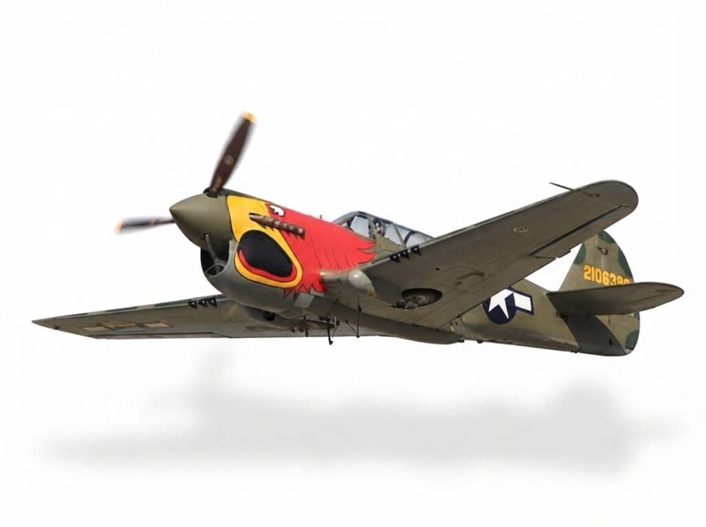 AVIAO SEAGULL P-40 WARHAWK PARROTHEAD 50-60 80" W/RETRACT ARF SEA250P