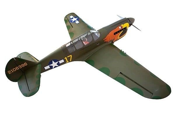 AVIAO SEAGULL P-40 WARHAWK PARROTHEAD 50-60 80" W/RETRACT ARF SEA250P