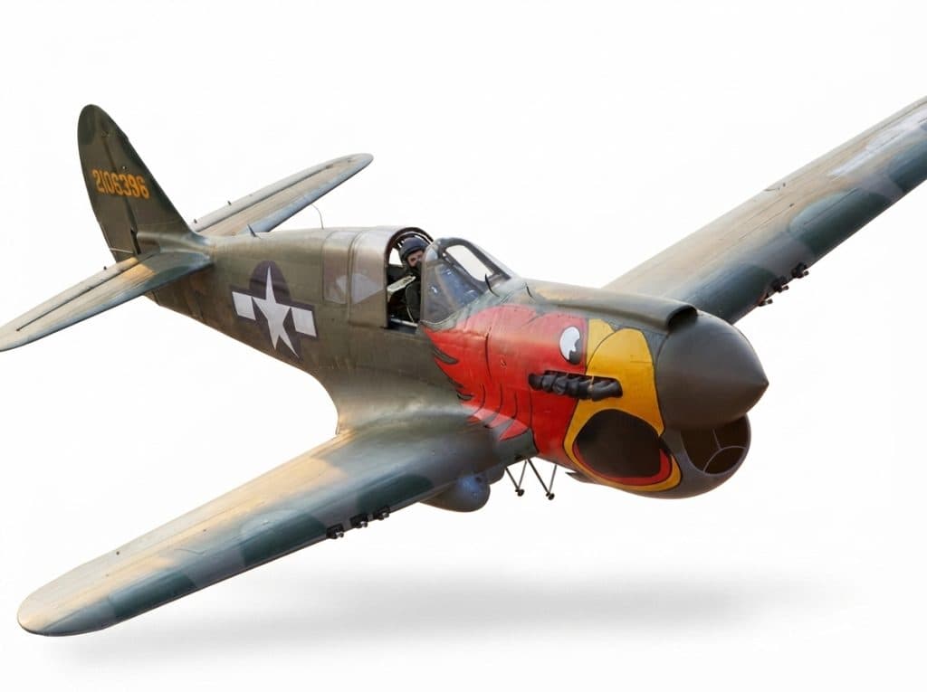 AVIAO SEAGULL P-40 WARHAWK PARROTHEAD 50-60 80" W/RETRACT ARF SEA250P