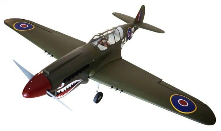 AVIAO SEAGULL P-40 WARHAWK SHARK HEAD 50-60 80" W/RETRACT ARF SEA250S