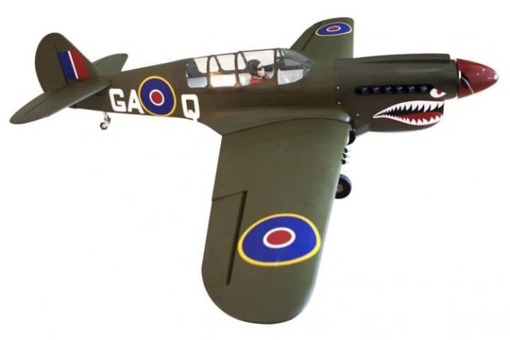 AVIAO SEAGULL P-40 WARHAWK SHARK HEAD 50-60 80" W/RETRACT ARF SEA250S
