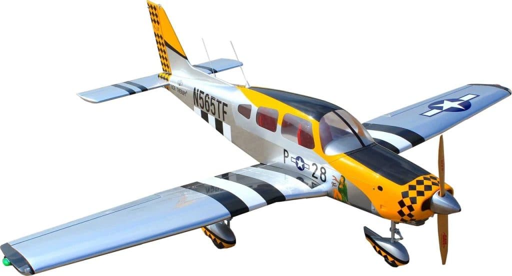 AVIÃO SEAGULL PIPER CHEROKEE WARRIOR II P-51 87– ARF SILVER SEA424