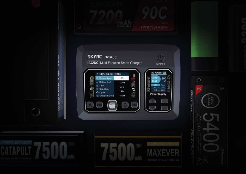 Cargador SKYRC D750 MIX 1-8S 500W