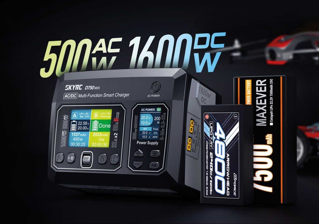 Cargador SKYRC D750 MIX 1-8S 500W