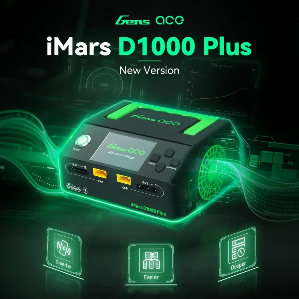 Cargador GENS ACE IMARS D1000 PLUS G-TECH DUAL 1-7S 1000W GEAD1000 PLUS