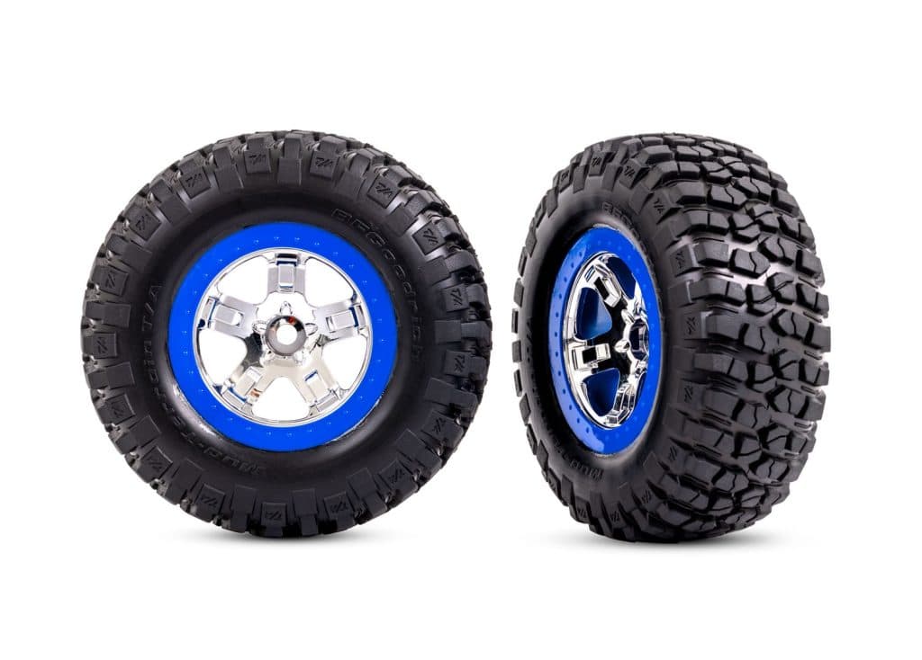 RODA TRAXXAS SCT CHRM/BLUE BFGOODRICH (SLASH) 5869A