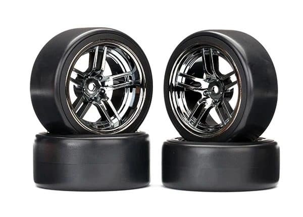 RODA TRAXXAS SPLIT-SPOKE BLK CHRM/DRIFT 1.9" (4-TEC) 8378