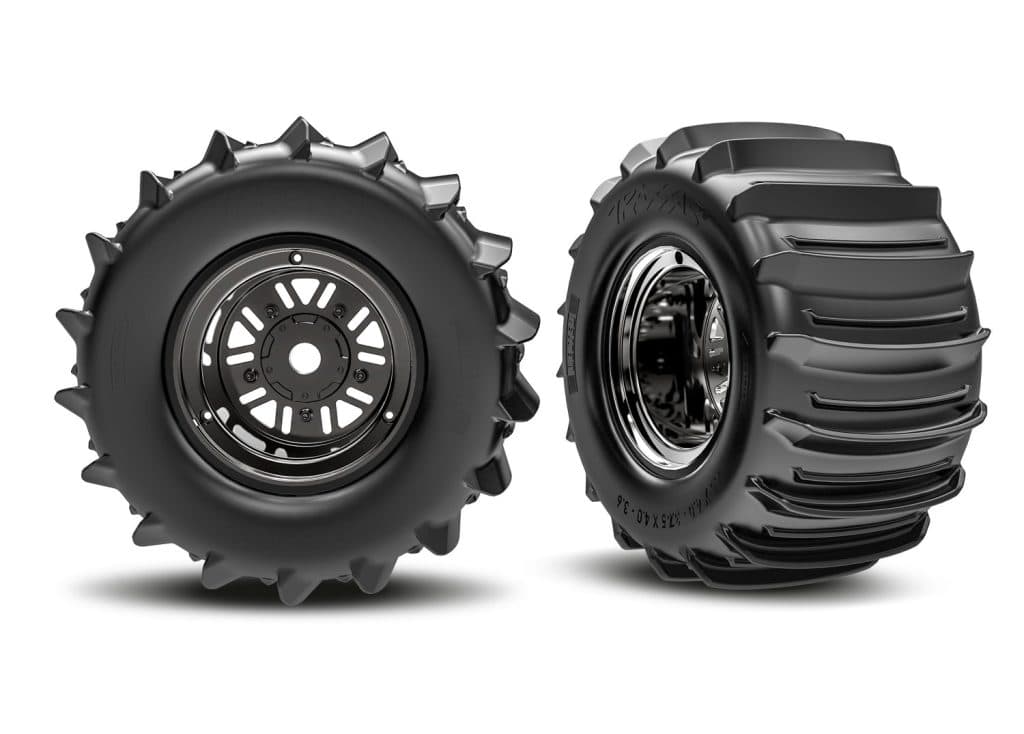RODA TRAXXAS FUNCO BLK REAR CHRM/PADDLE 10973-BLKC