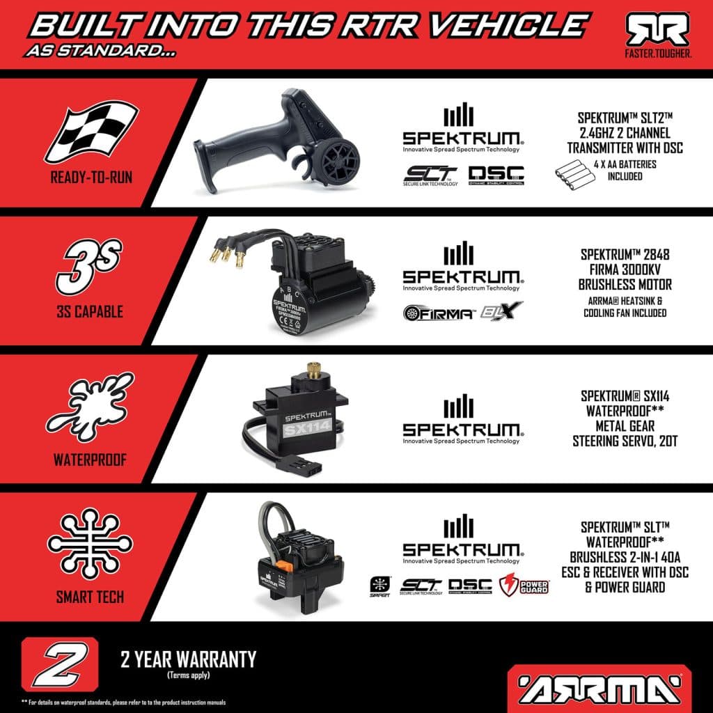 CARRO ARRMA 1/16 MINI KRATON 3S 4WD RTR Azul ARA2508ST1