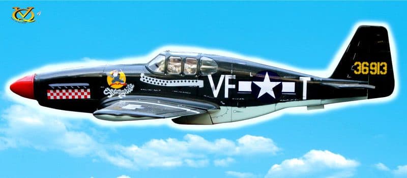 AVIÃO VQ P-51B MUSTANG 58.2" .46 EP-GP SHANGRI-LA OLIVE VQA06BEX