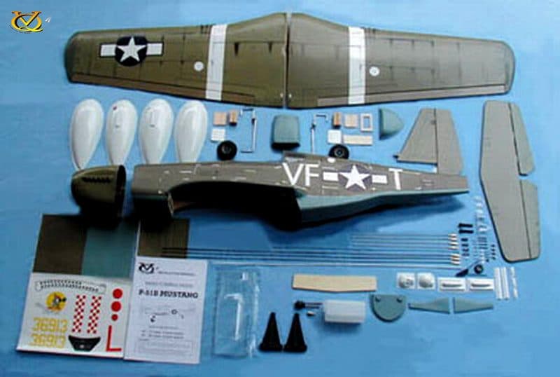 AVIÃO VQ P-51B MUSTANG 58.2" .46 EP-GP SHANGRI-LA OLIVE VQA06BEX