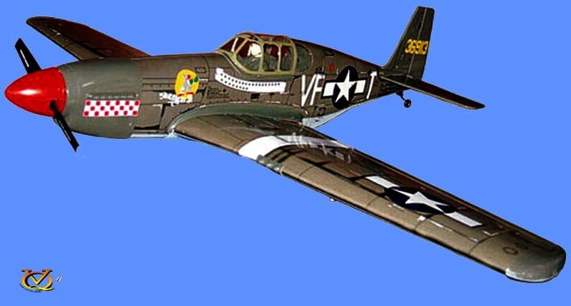 AVIÃO VQ P-51B MUSTANG 58.2" .46 EP-GP SHANGRI-LA OLIVE VQA06BEX