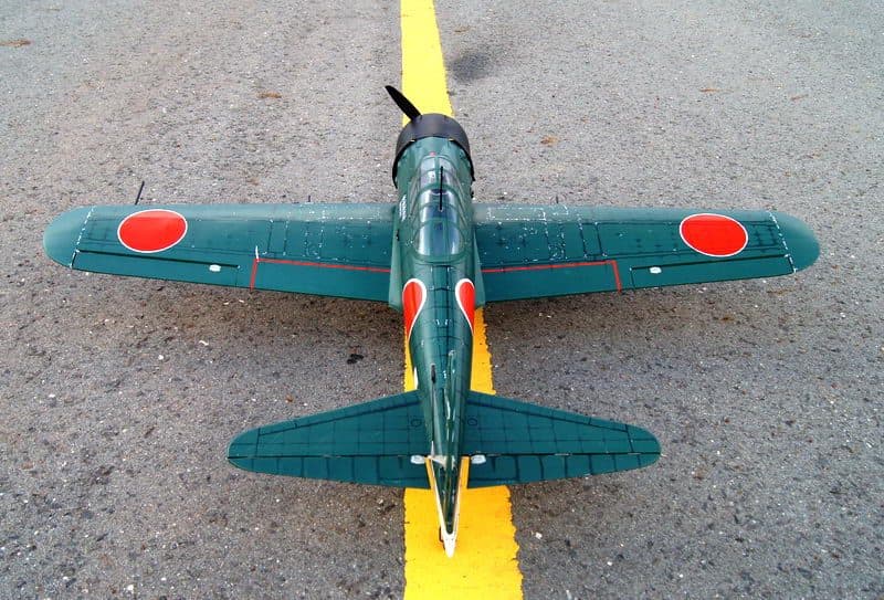 AVIÃO VQ MITSUBISHI A6M5 "ZERO" 62.2" .46 EP-GP Verde VQA015