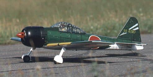AVIÃO VQ MITSUBISHI A6M5 "ZERO" 62.2" .46 EP-GP Verde VQA015