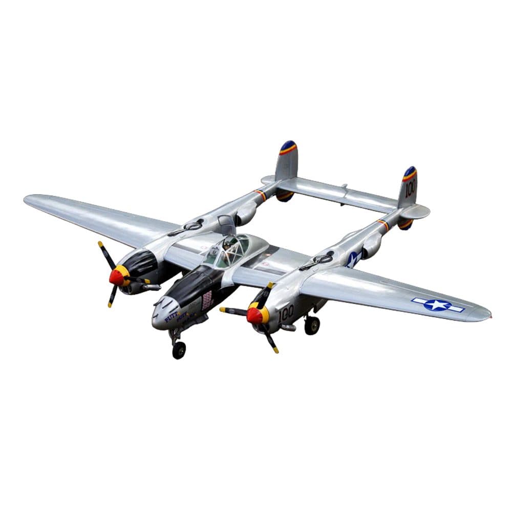 AVIÃO VQ P-38 TWIN LIGHTNING 2M 46-52 EP-GP SILVER VQA024