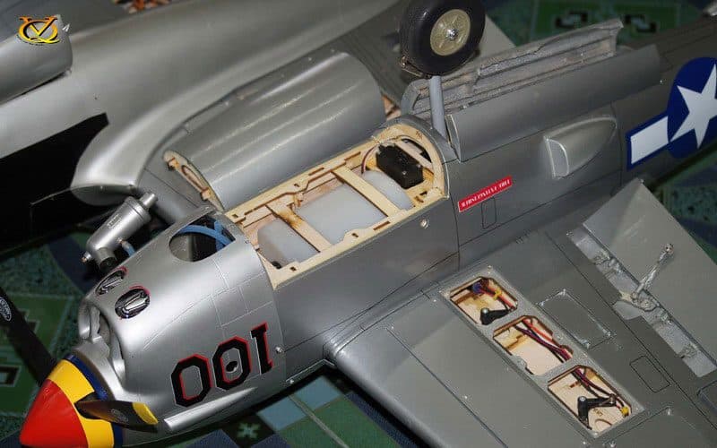 AVIÃO VQ P-38 TWIN LIGHTNING 2M 46-52 EP-GP SILVER VQA024