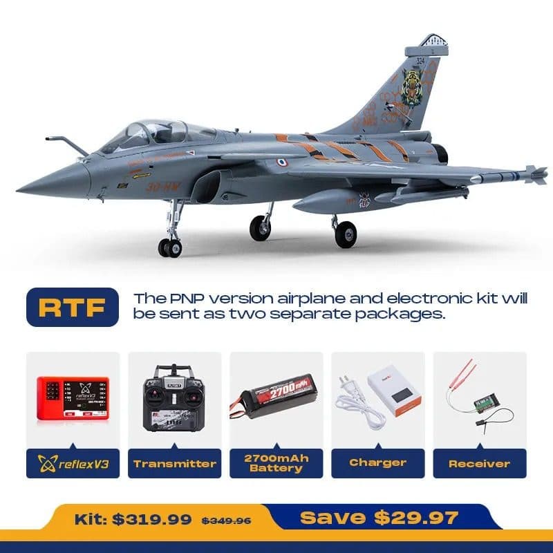 AVIAO FMS RAFALE JET 64MM EDF PNP W/REFLEX V3 FMS139P-REFV3