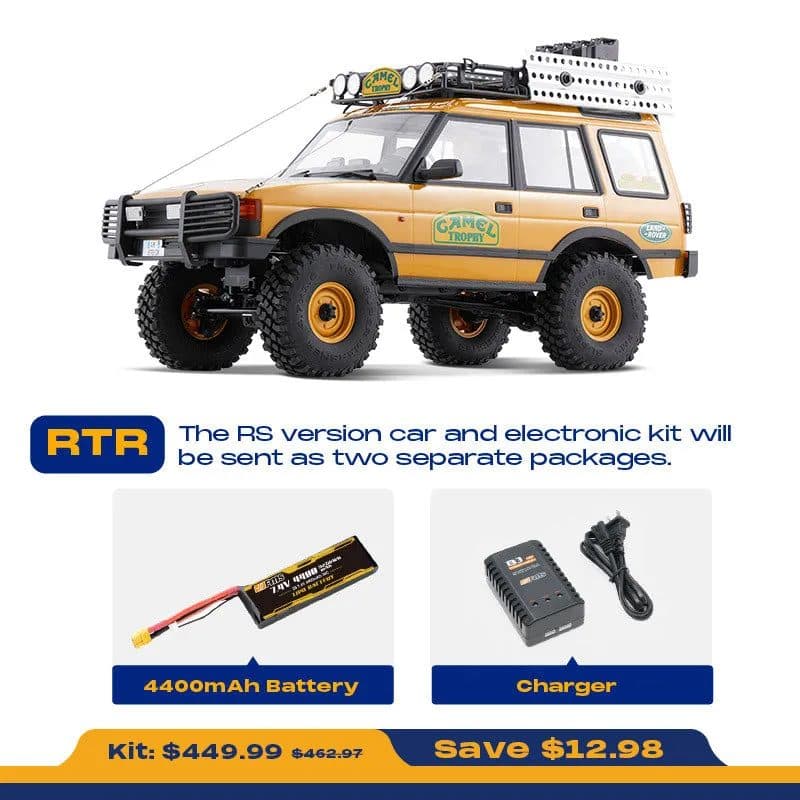 CARRO FMS 1/10 FCX10 LAND ROVER DISCOVERY RS YELLOW FMS11043RSYL-SP