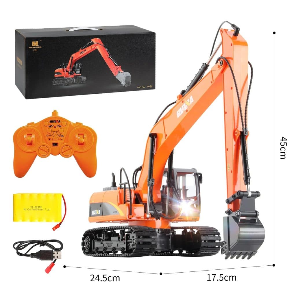 ESCAVADEIRA HUINA 1/14 con ESTEIRA 15CH LONG BOOM 1551