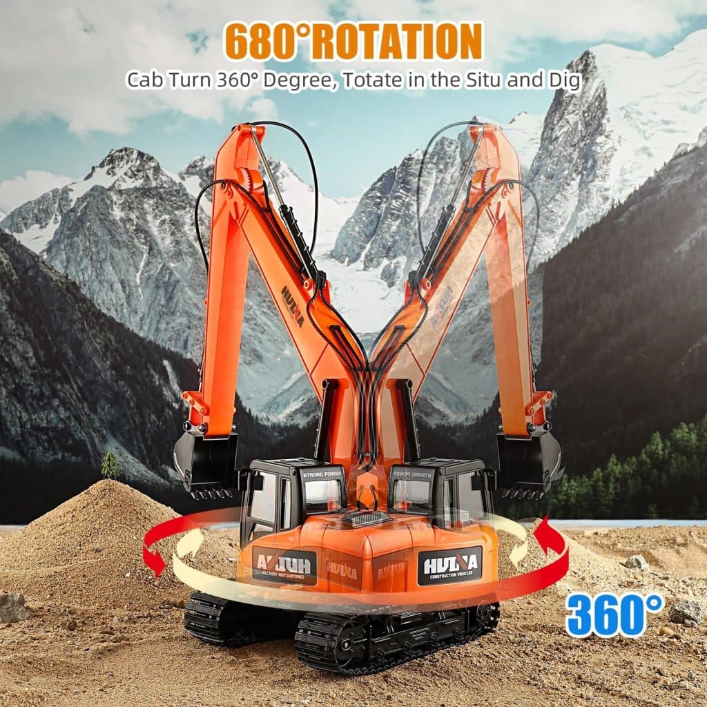 ESCAVADEIRA HUINA 1/14 con ESTEIRA 15CH LONG BOOM 1551