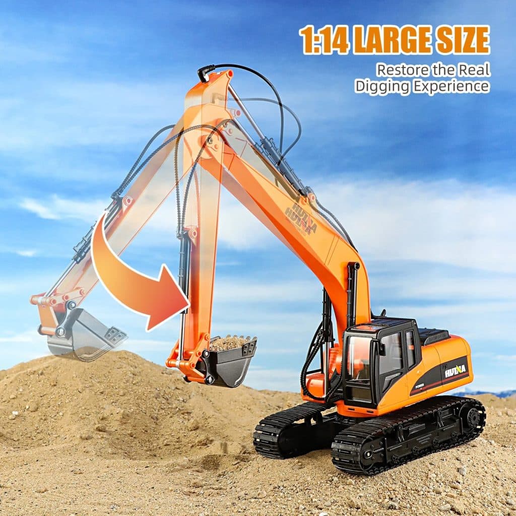 ESCAVADEIRA HUINA 1/14 con ESTEIRA 15CH LONG BOOM 1551
