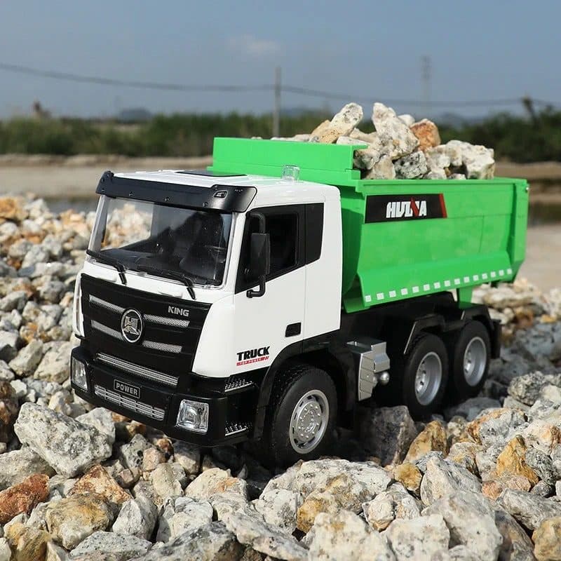 CAMINHAO HUINA 1/18 BASCULANTE DUMP TRUCK 9CH GREEN 1556