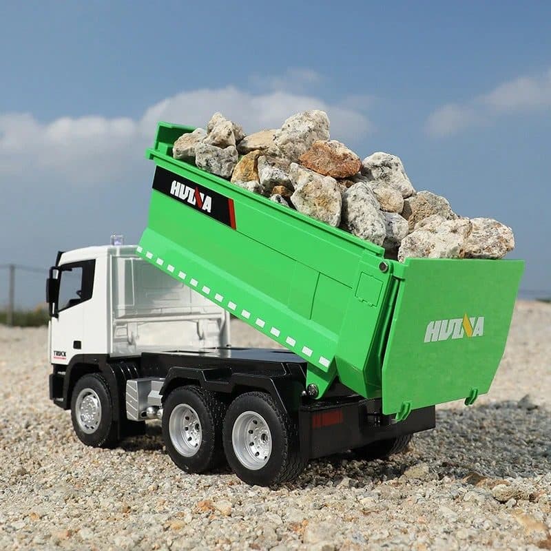 CAMINHAO HUINA 1/18 BASCULANTE DUMP TRUCK 9CH GREEN 1556