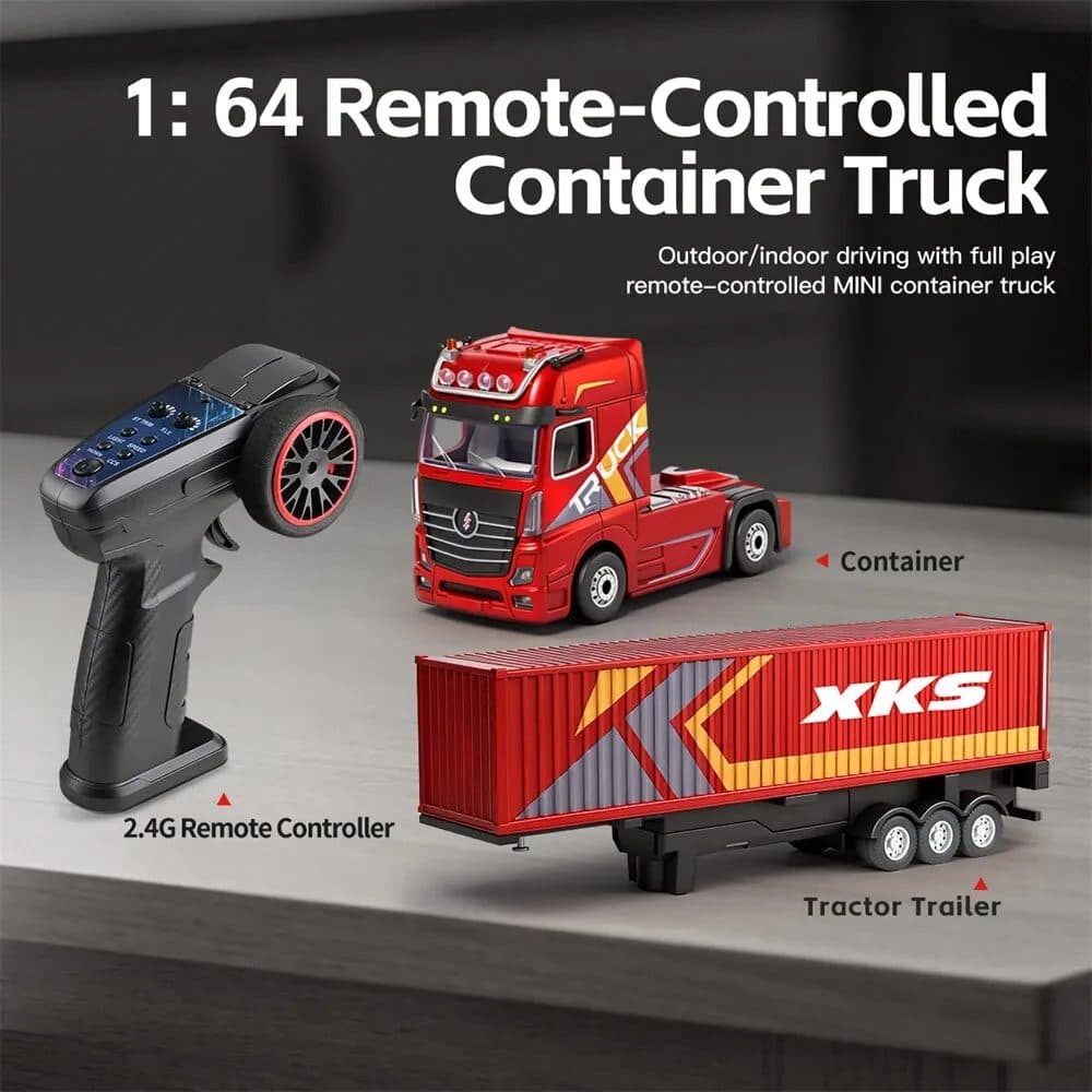 CAMINHAO WLTOYS 1/64 SCANIA W/TRAILER RED 6408