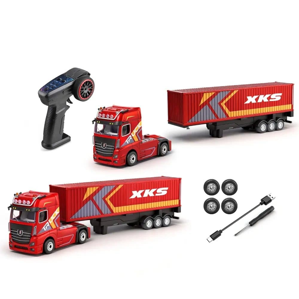 CAMINHAO WLTOYS 1/64 SCANIA W/TRAILER RED 6408